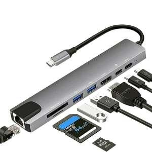8in1 HUB USB-C për MacBook Pro/Air